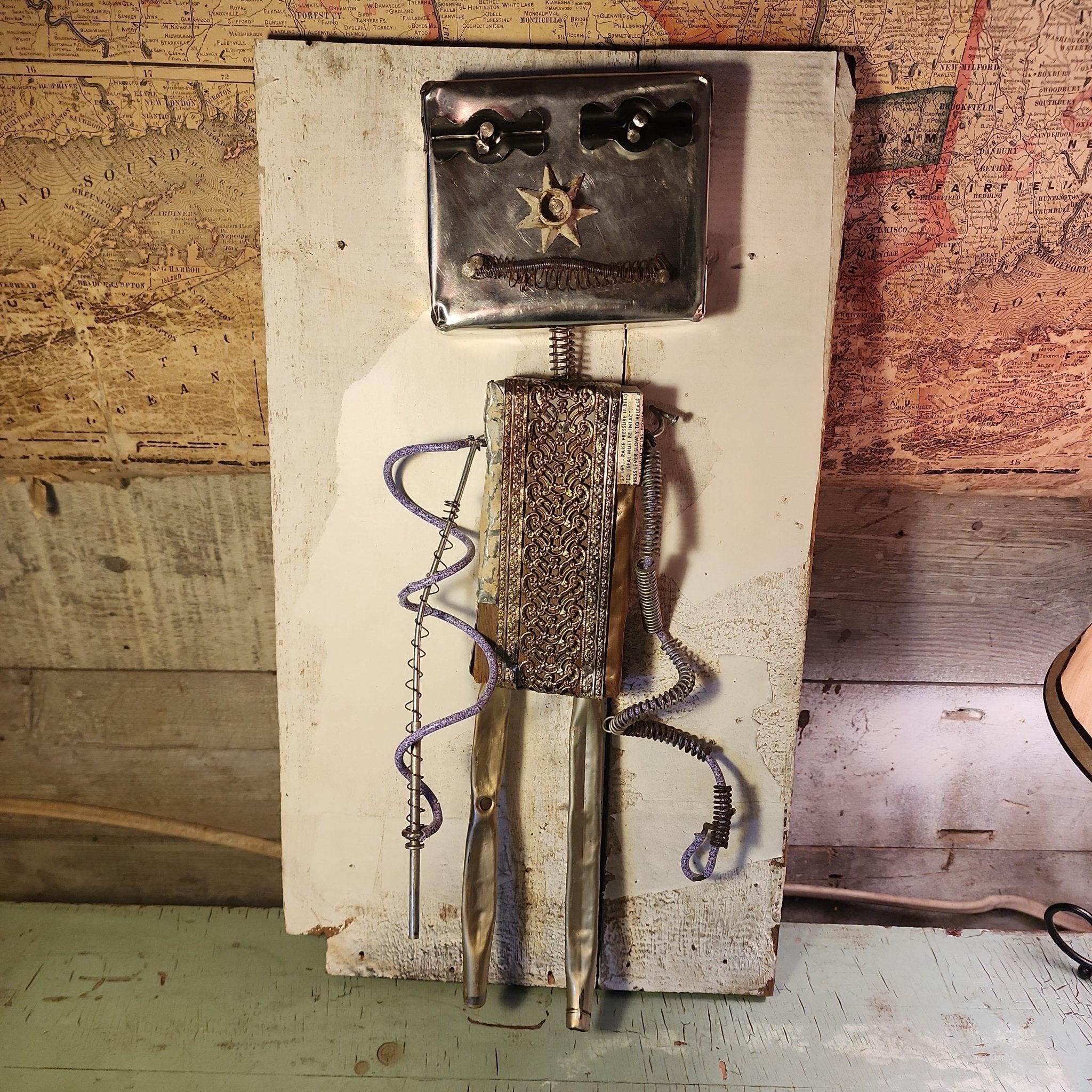 Handcrafted Robot Folkart - Medium – Artwork by The Olde 1840