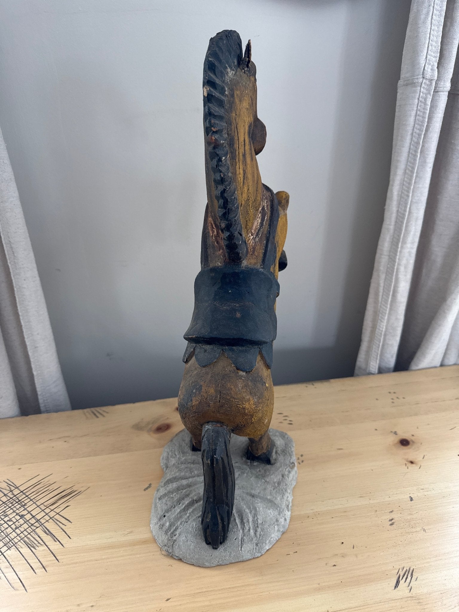 Horse Folk Art Wood Sculpture 21” – Decor by The Olde 1840