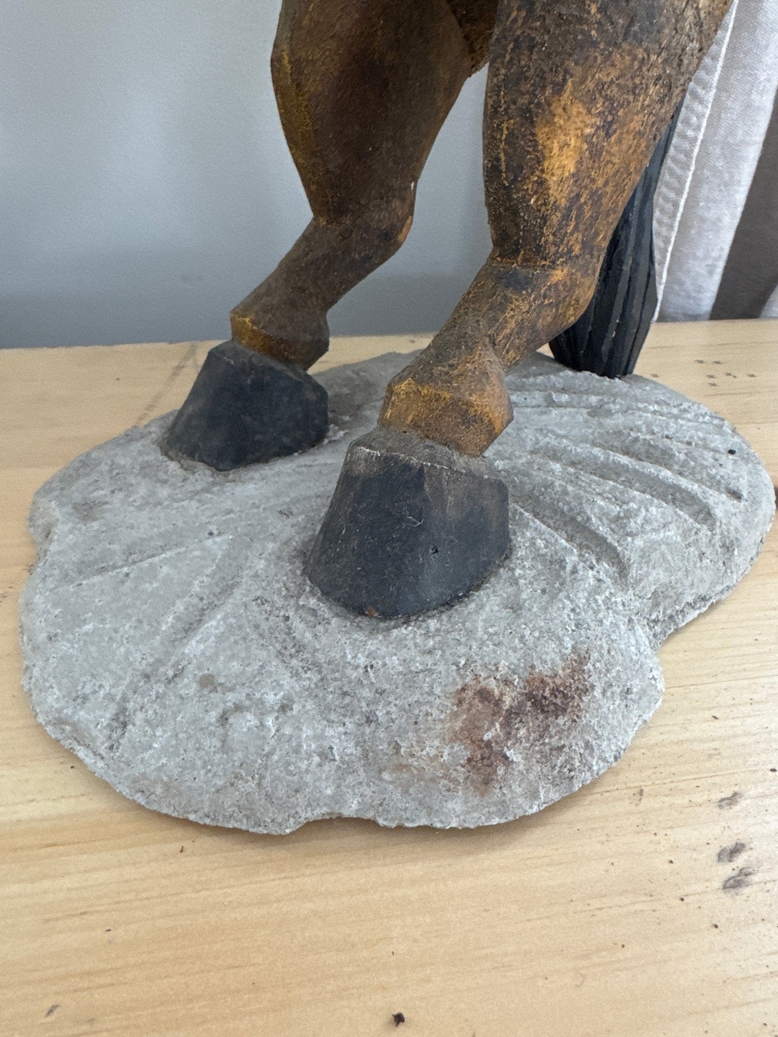 Horse Folk Art Wood Sculpture 21” – Decor by The Olde 1840