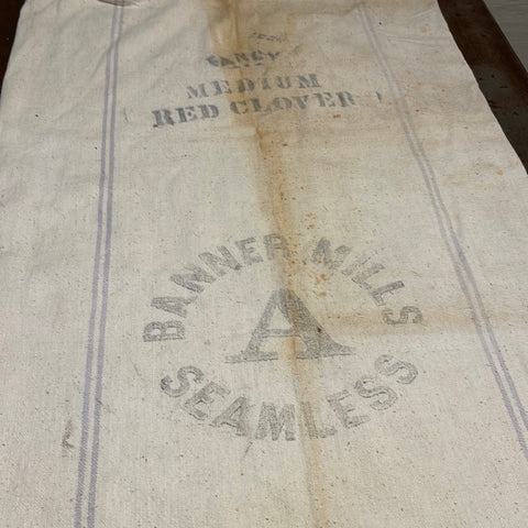 Vintage  Banner Mills “A” Seamless Medium Red Clover Seed Grain Sack