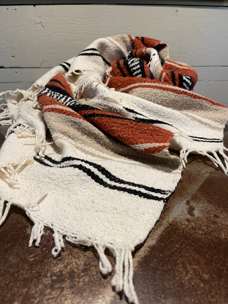 Mexican Falsa Blanket in Rust