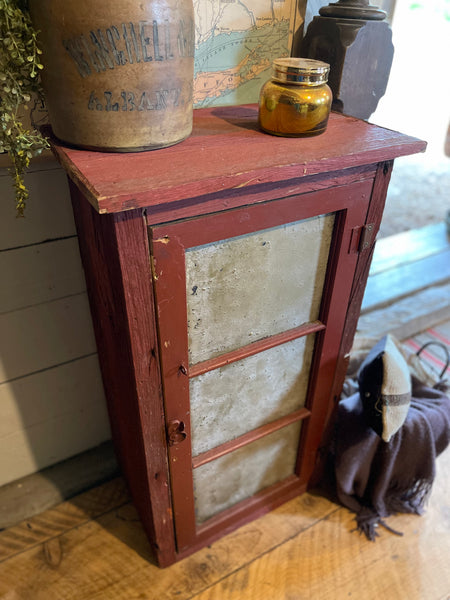 Red Farmhouse Storage Cabinet