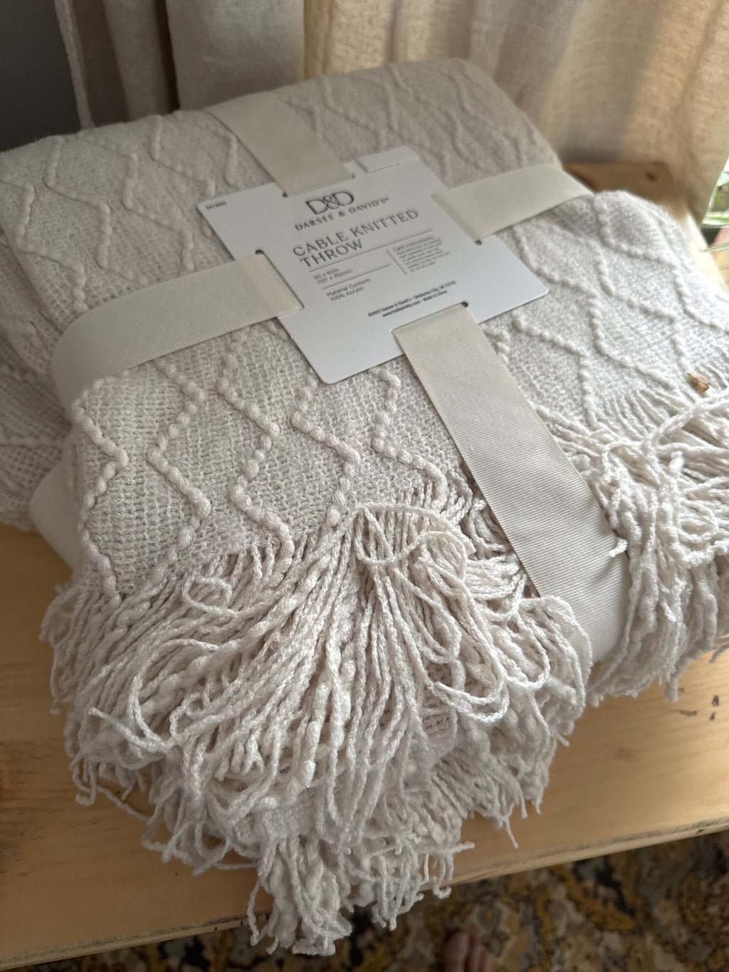 Ivory Cable Knitted Throw Blanket – Blankets by The Olde 1840