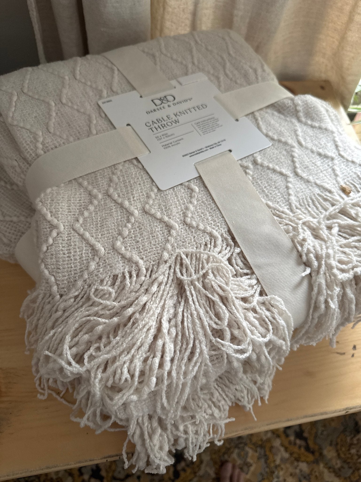 Ivory Cable Knitted Throw Blanket – Blankets by The Olde 1840