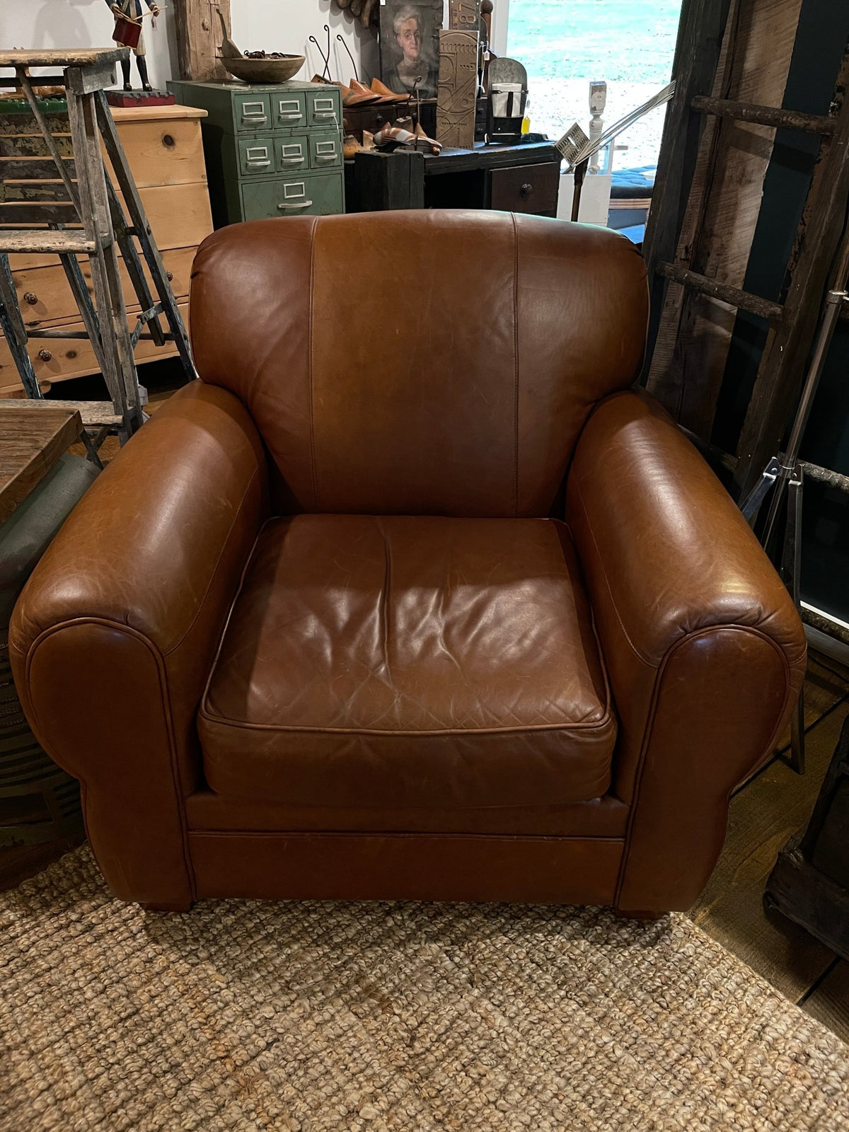 La-Z-Boy Leather Club Chair + Ottoman - Caramel Leather – Furniture by The Olde 1840