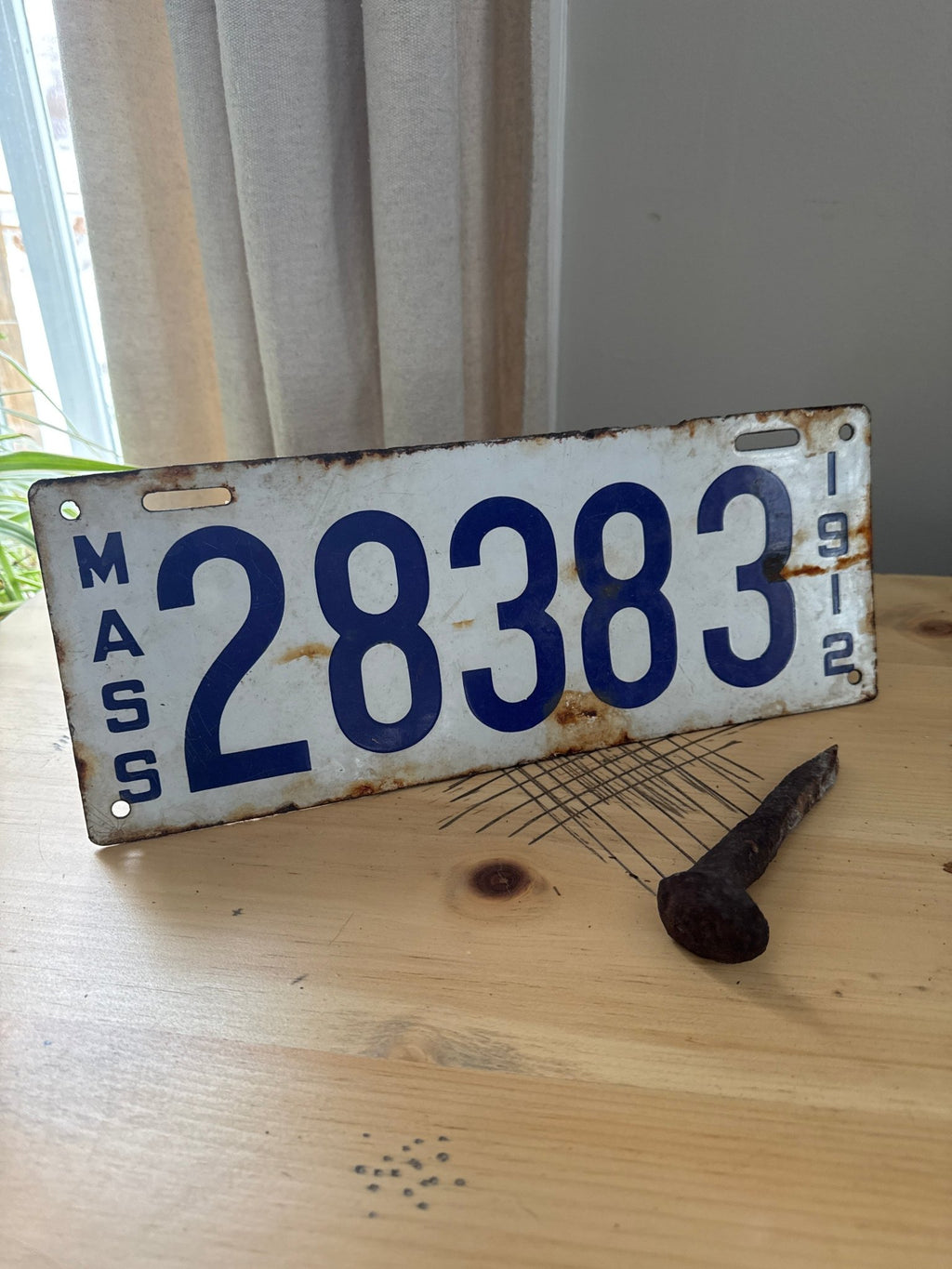 Massachusetts Porcelain License Plate - 1912 – Decor by The Olde 1840