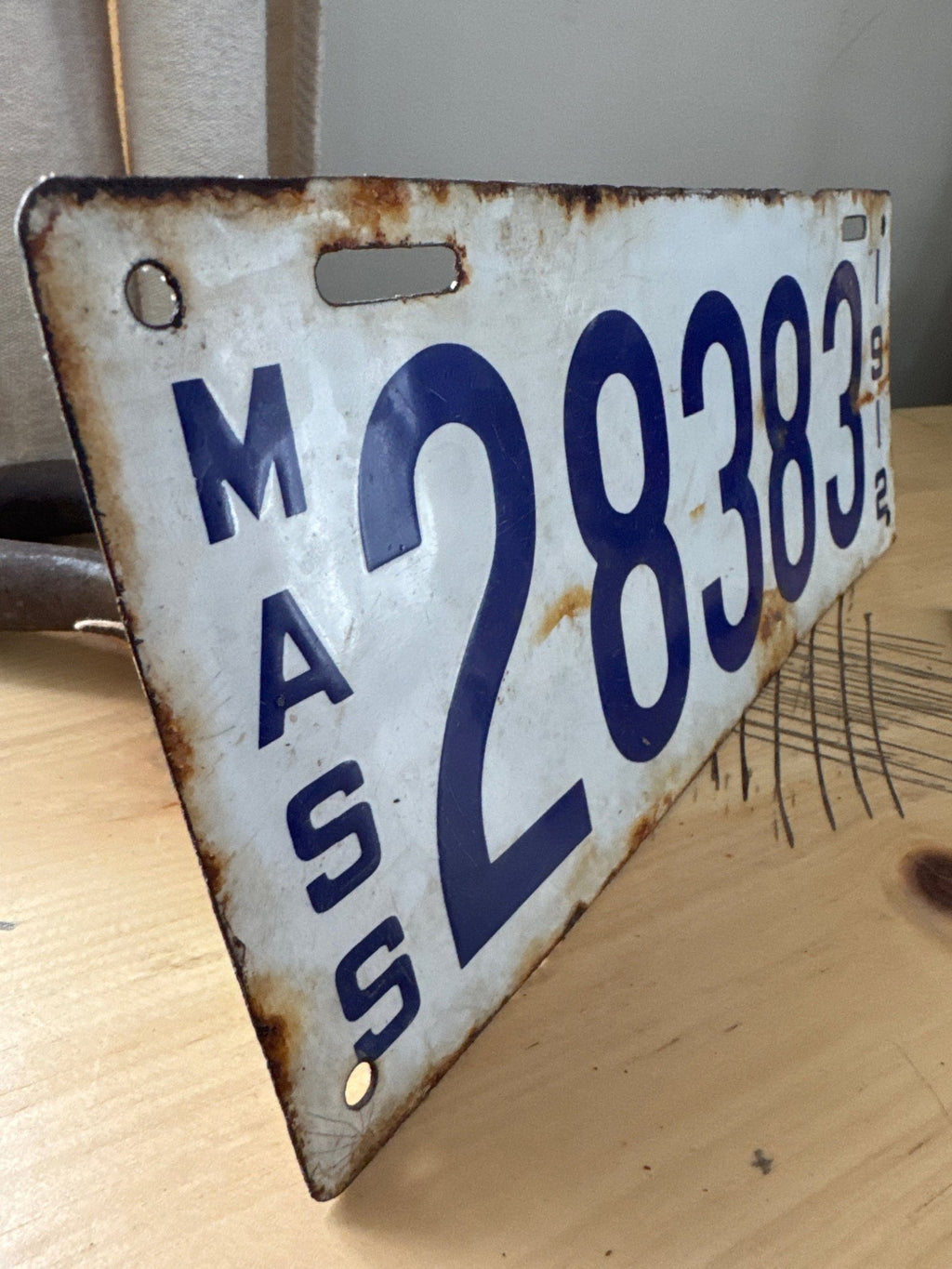 Massachusetts Porcelain License Plate - 1912 – Decor by The Olde 1840