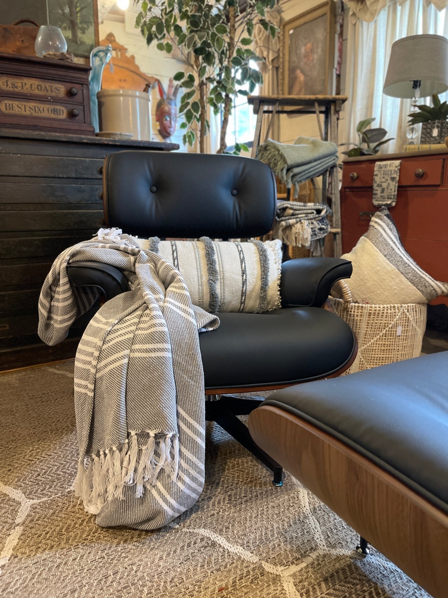 Mid-Century Lounge Chair & Ottoman Set – Accent Chairs by The Olde 1840