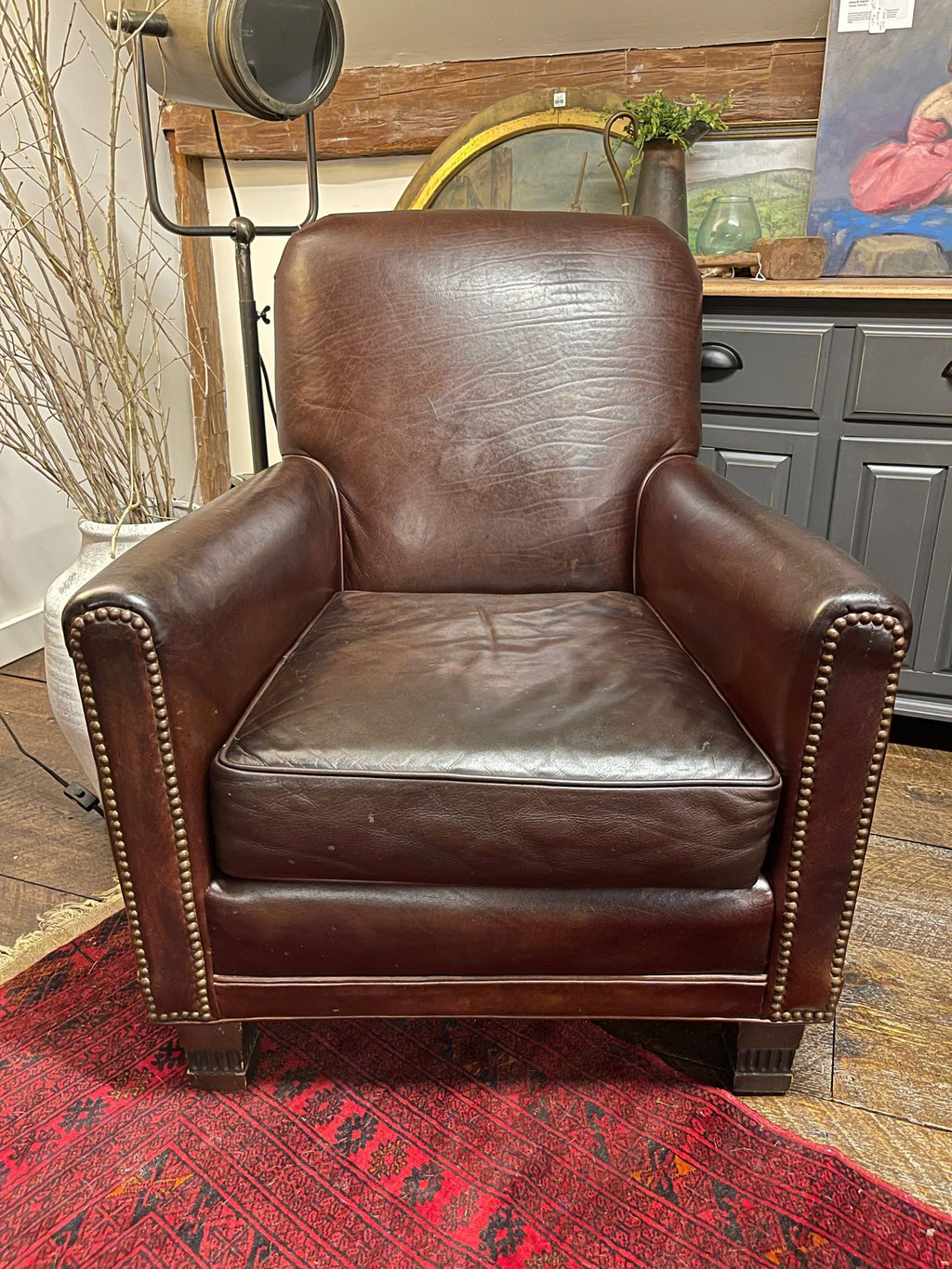 Mitchell Gold + Bob Williams Classic Leather Club Chairs – Nailhead Trim – Furniture by The Olde 1840