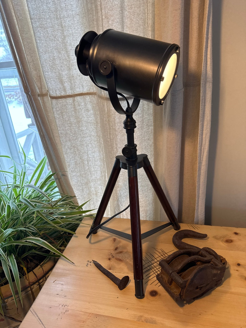 Pottery Barn Photographer's Tripod Metal Desk Lamp (24” Tall) – Lamps by The Olde 1840