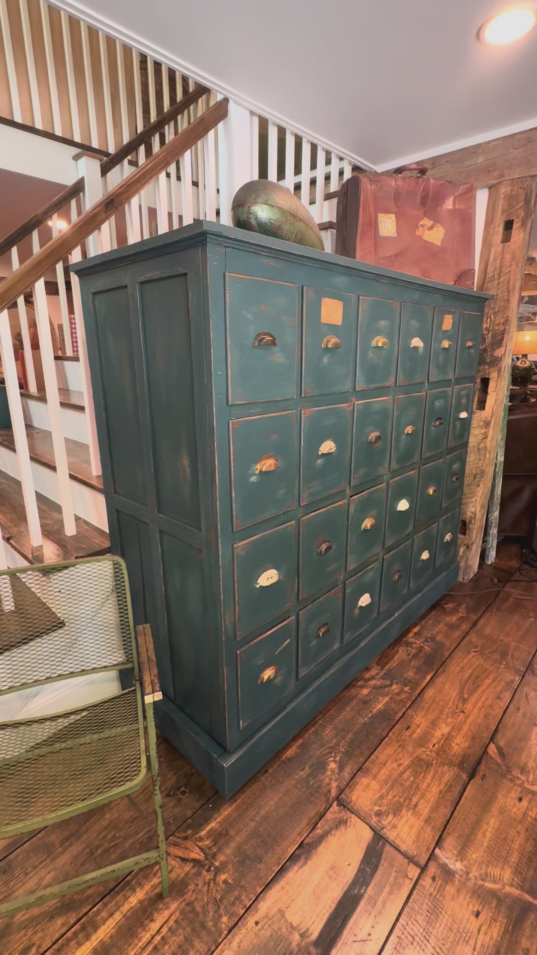 Vintage Oak Apothecary Cabinet - 24 Drawer Chest