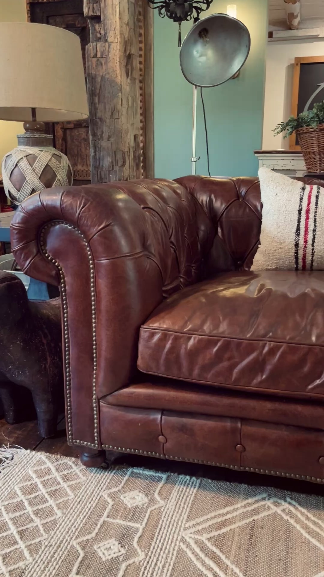 Restoration Hardware 9ft Kensington Leather Sofa - Brompton Cocoa Luxe