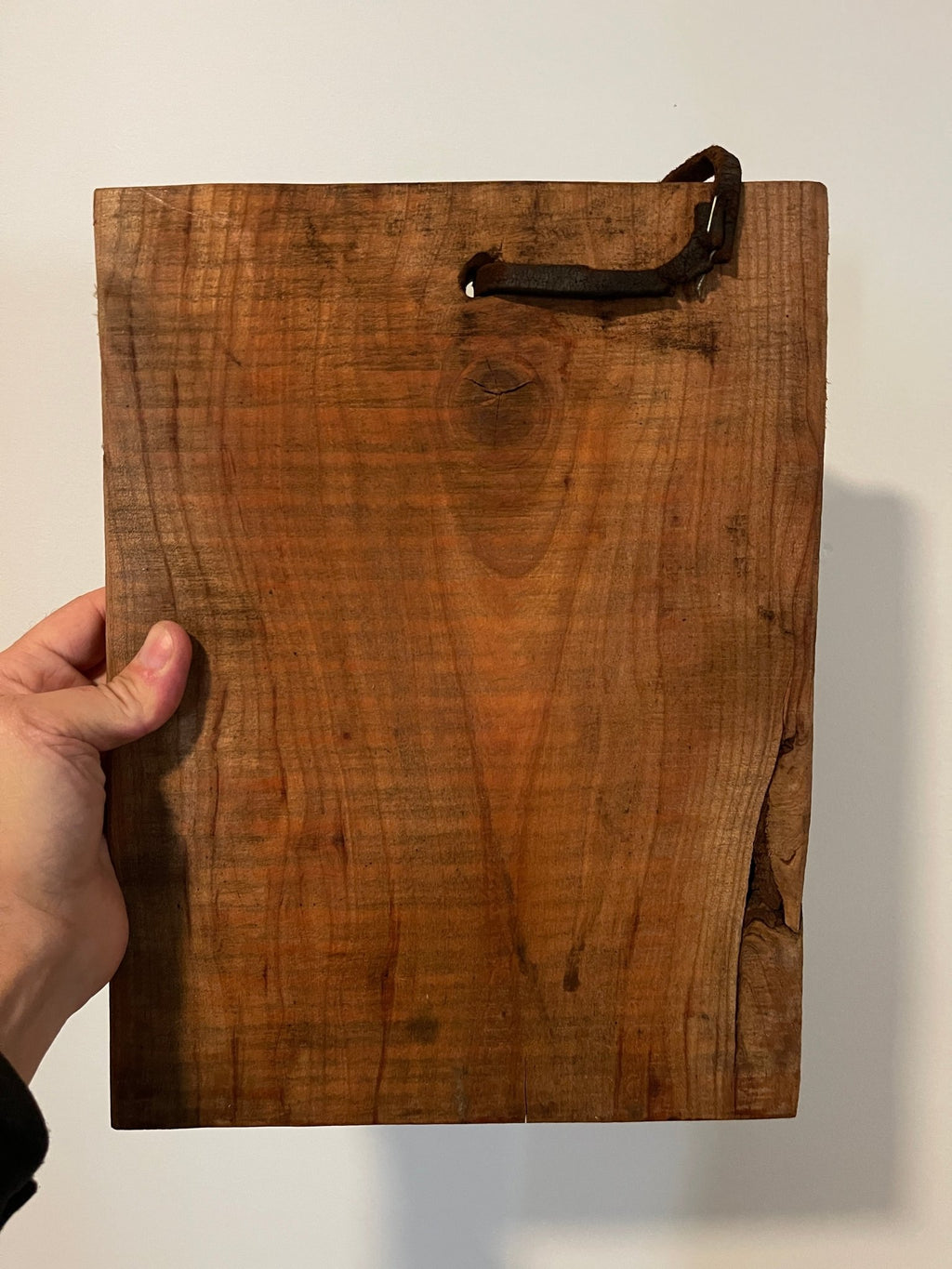 Repurposed Antique Barn Wood Serving Board with Leather Strap – Kitchen & Dining by The Olde 1840