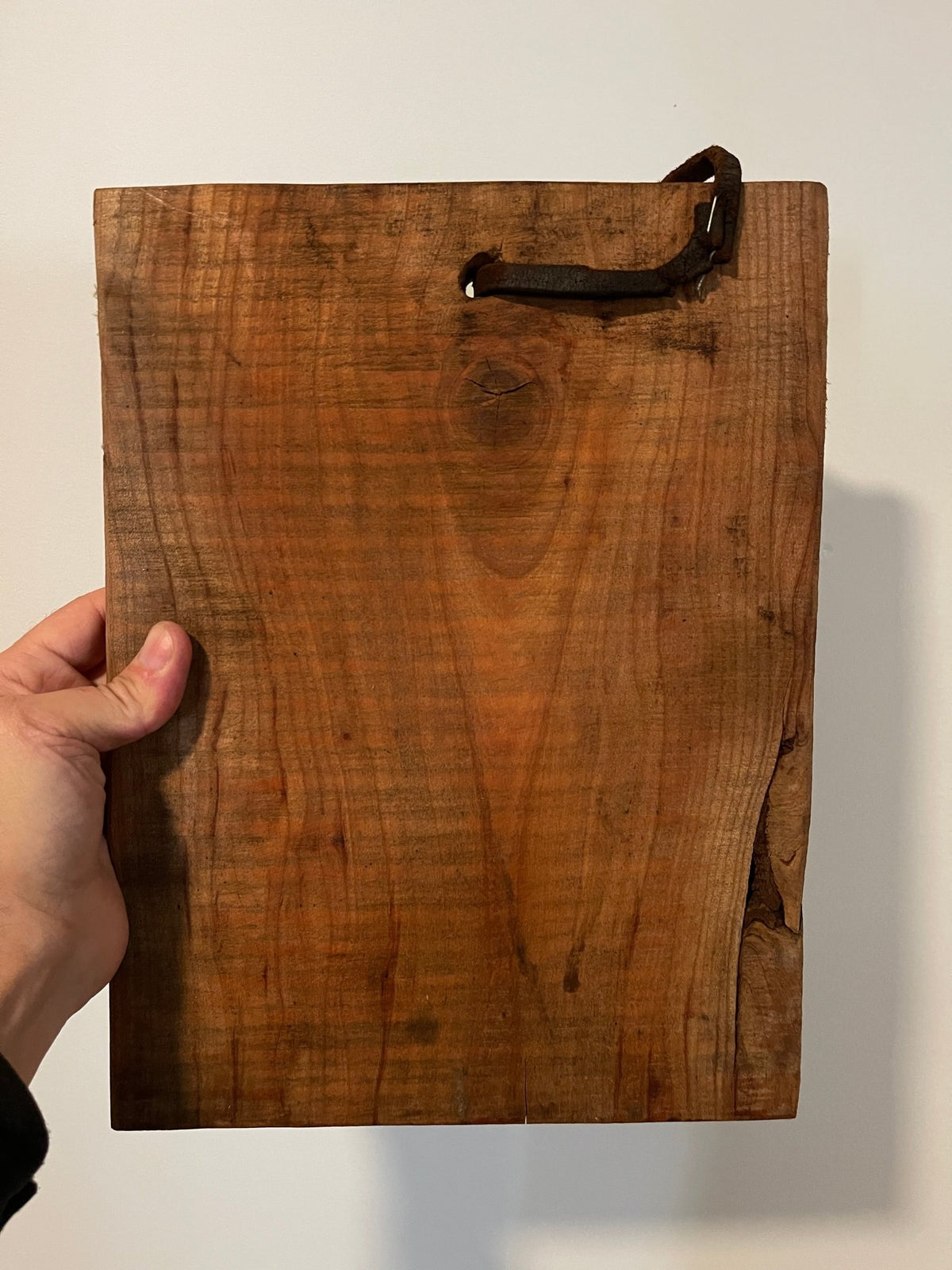Repurposed Antique Barn Wood Serving Board with Leather Strap – Kitchen & Dining by The Olde 1840