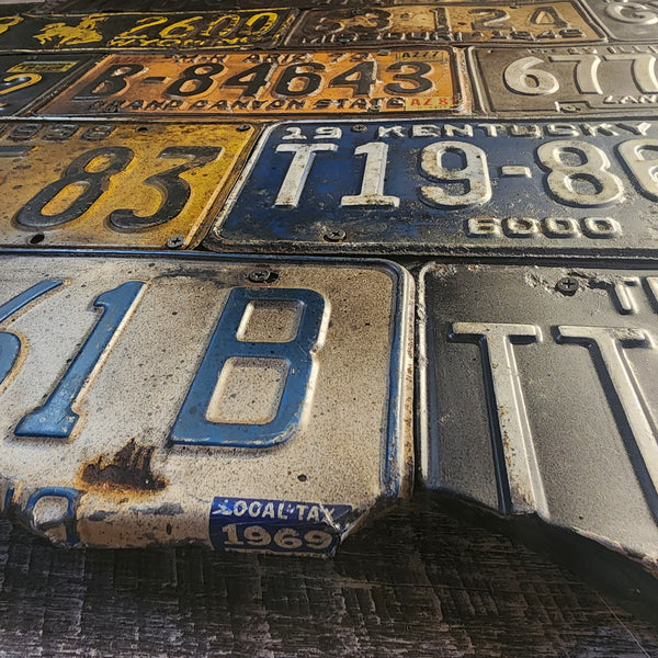 Handcrafted USA Map Wall Art – Vintage License Plates