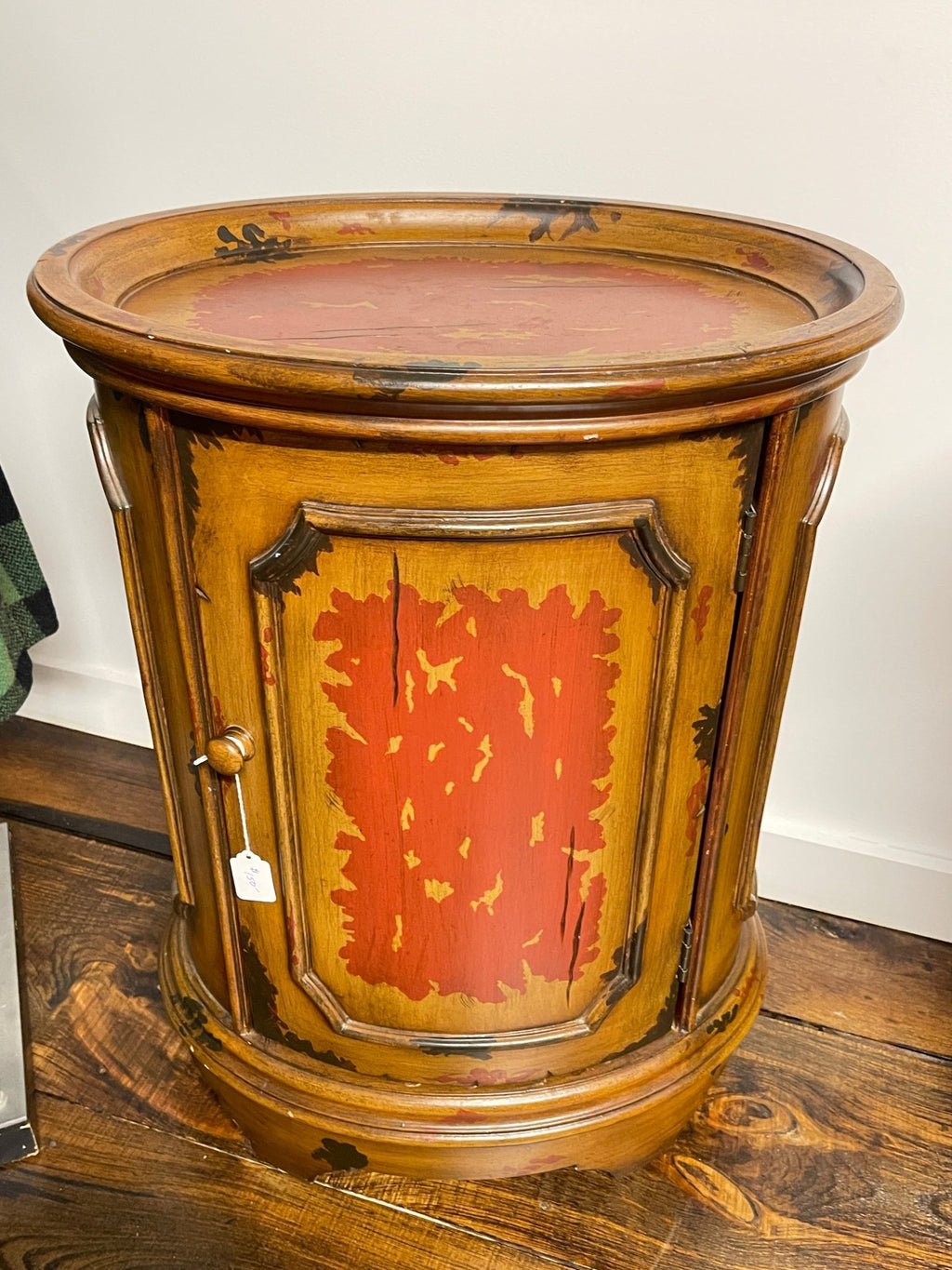 Rustic Distressed Accent Cabinet Side Table with Fixed Shelf – Furniture by The Olde 1840