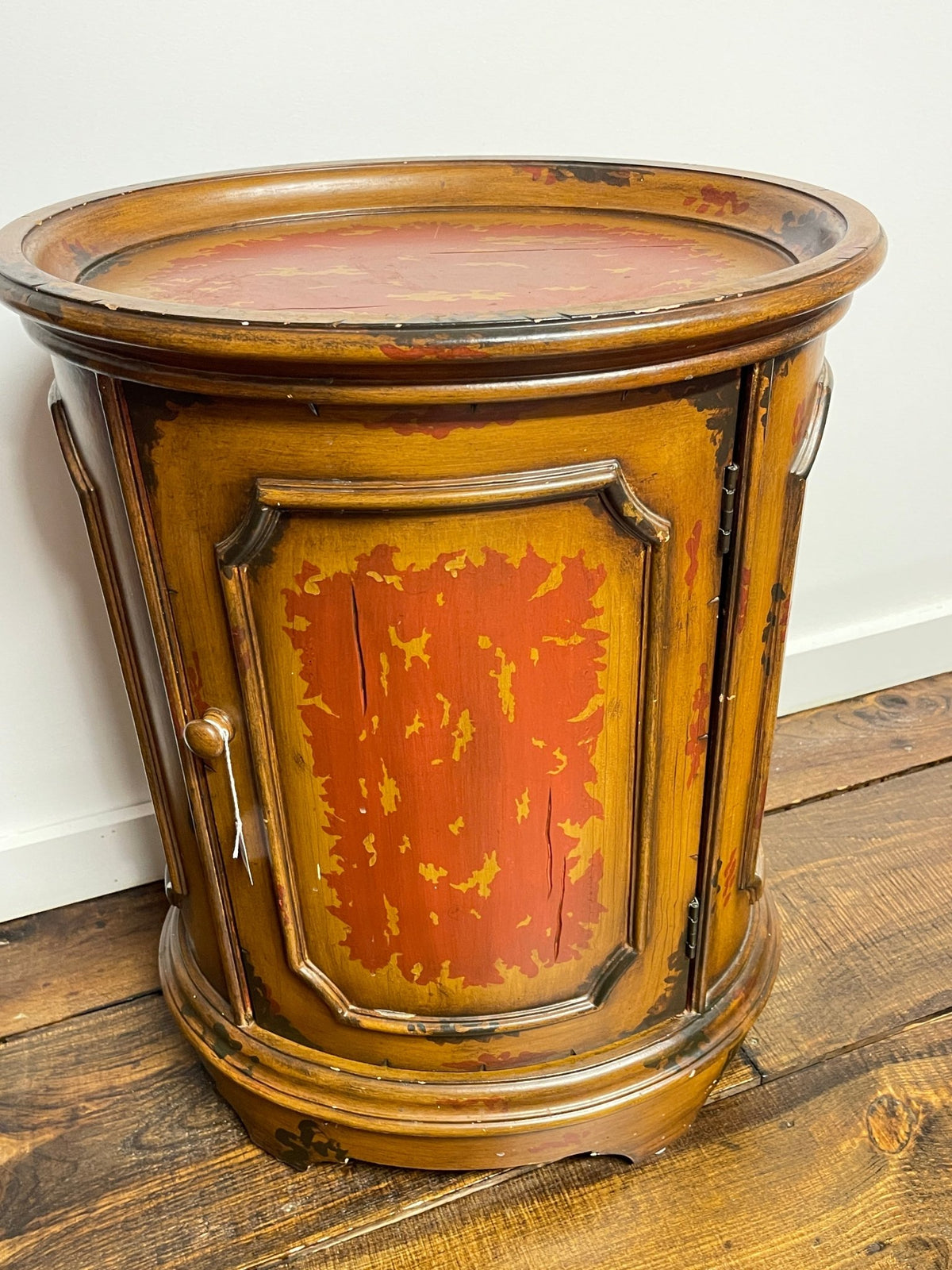 Rustic Distressed Accent Cabinet Side Table with Fixed Shelf – Furniture by The Olde 1840