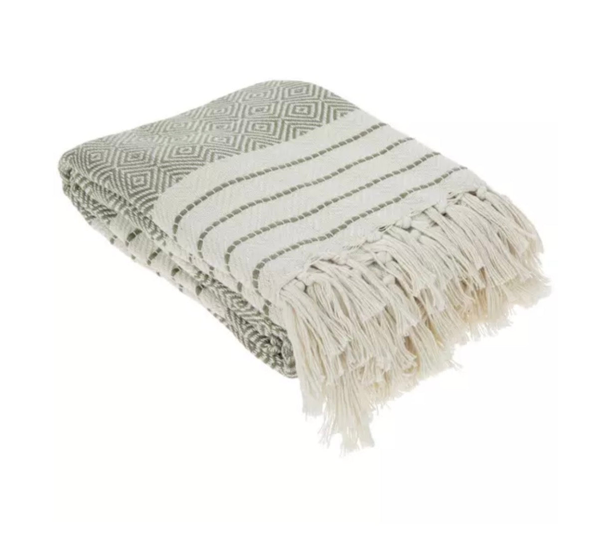 Sage & White Woven Throw Blanket – Blankets by The Olde 1840