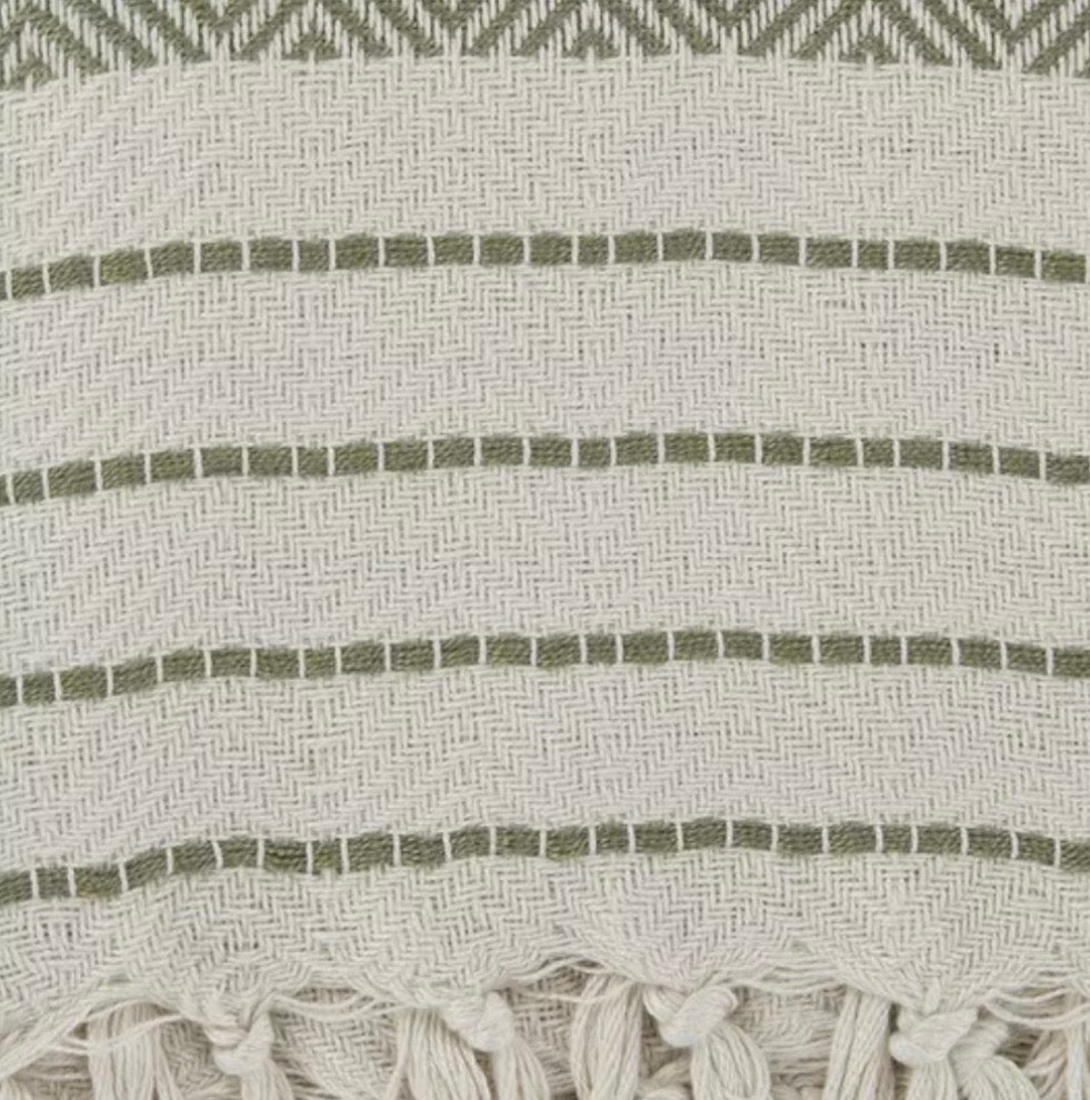 Sage & White Woven Throw Blanket – Blankets by The Olde 1840