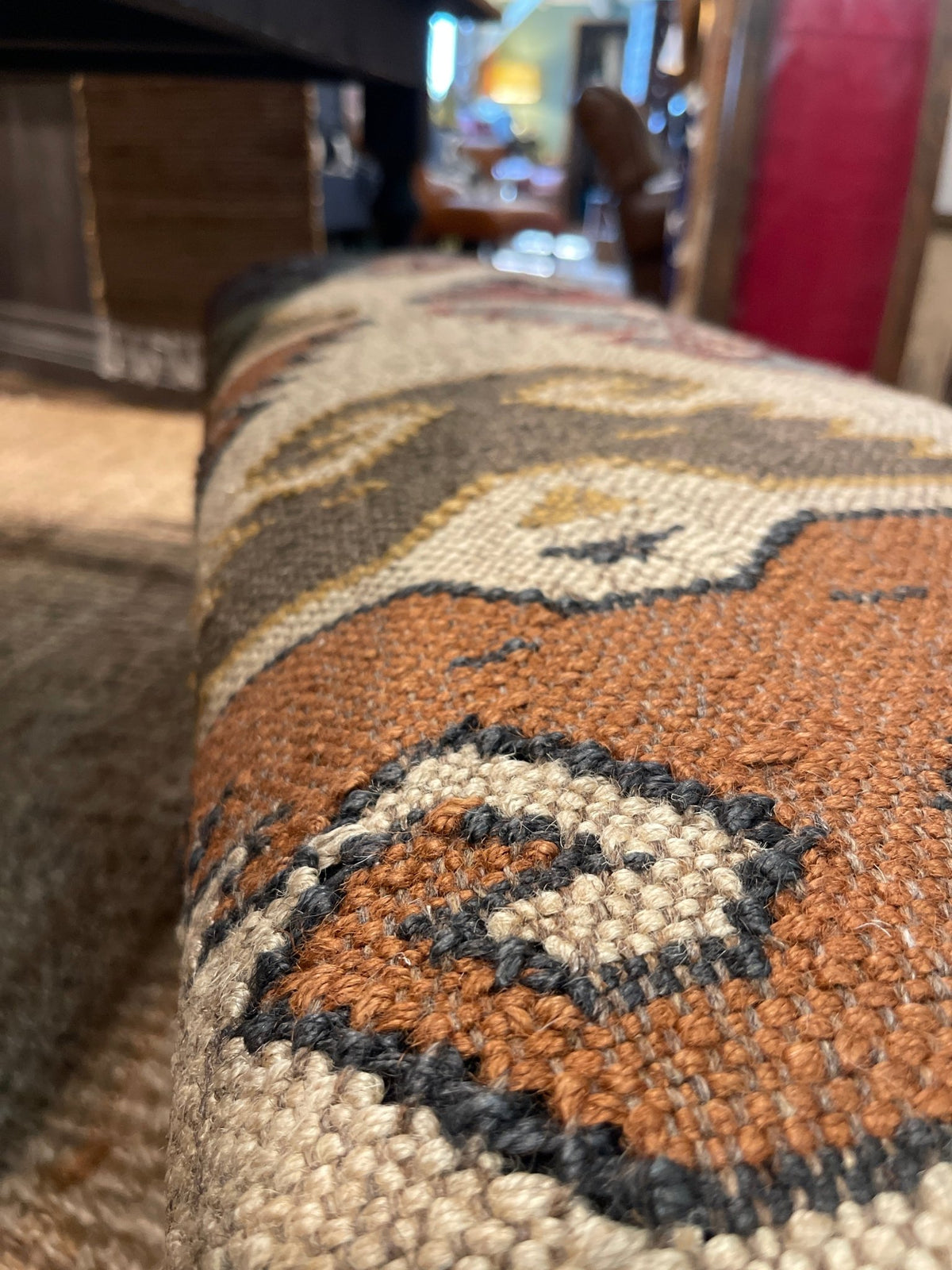 Southwestern Wool & Jute Kilim Upholstered Bench | 48" Accent Seating – Benches by The Olde 1840
