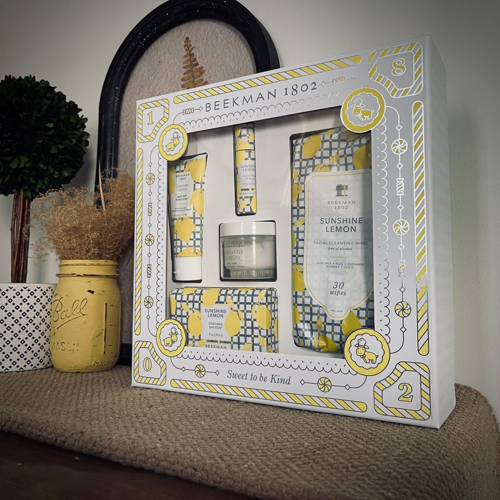 Sunshine Lemon Goat Milk Skincare Large Gift Set – Home & Garden by The Olde 1840