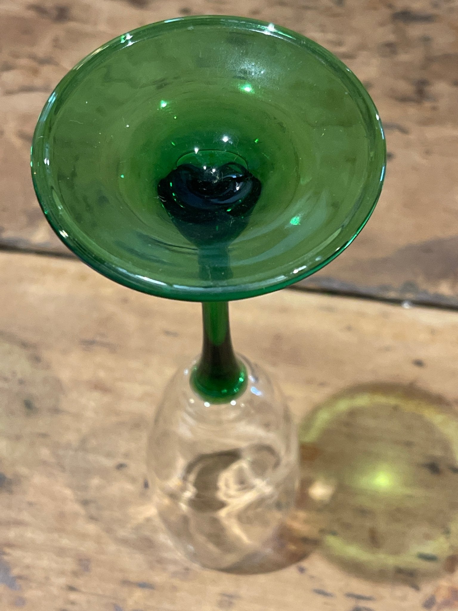 Vintage 1970s Luminarc Emerald Green Stem Wine Glass | France 4 Set – Kitchen & Dining by The Olde 1840