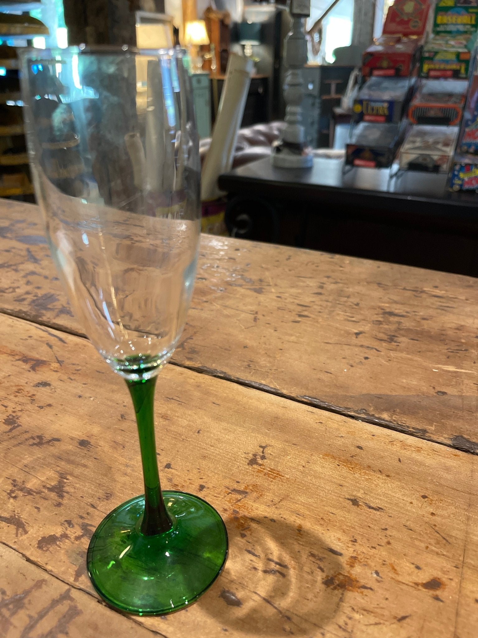 Vintage 1970s Luminarc Emerald Green Stem Wine Glass | France 4 Set – Kitchen & Dining by The Olde 1840
