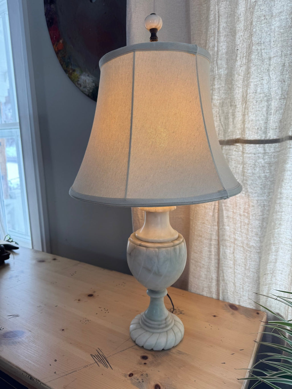 Vintage French Marble Lamp & New Shade – Lamps by The Olde 1840