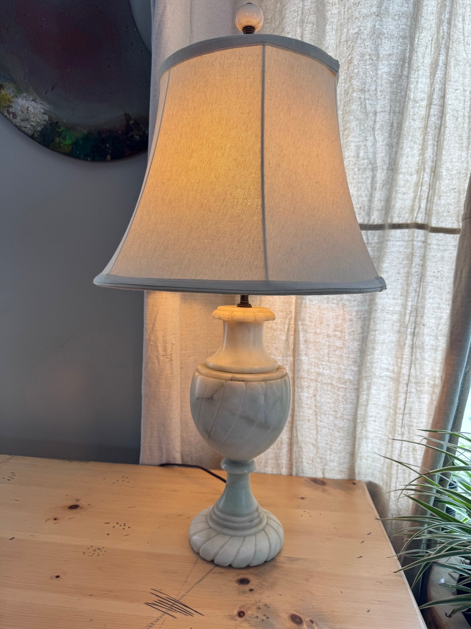 Vintage French Marble Lamp & New Shade – Lamps by The Olde 1840