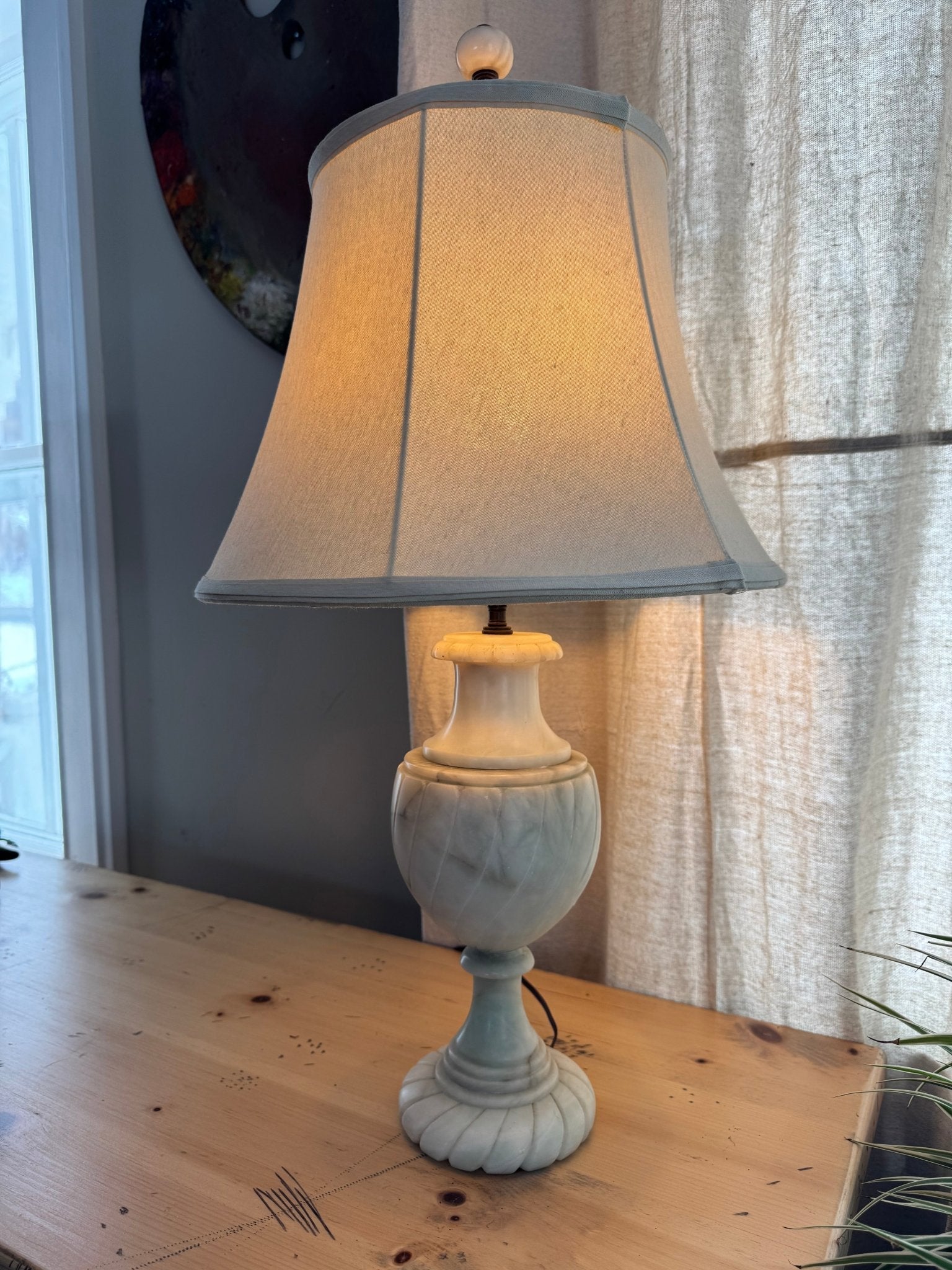Vintage French Marble Lamp & New Shade – Lamps by The Olde 1840