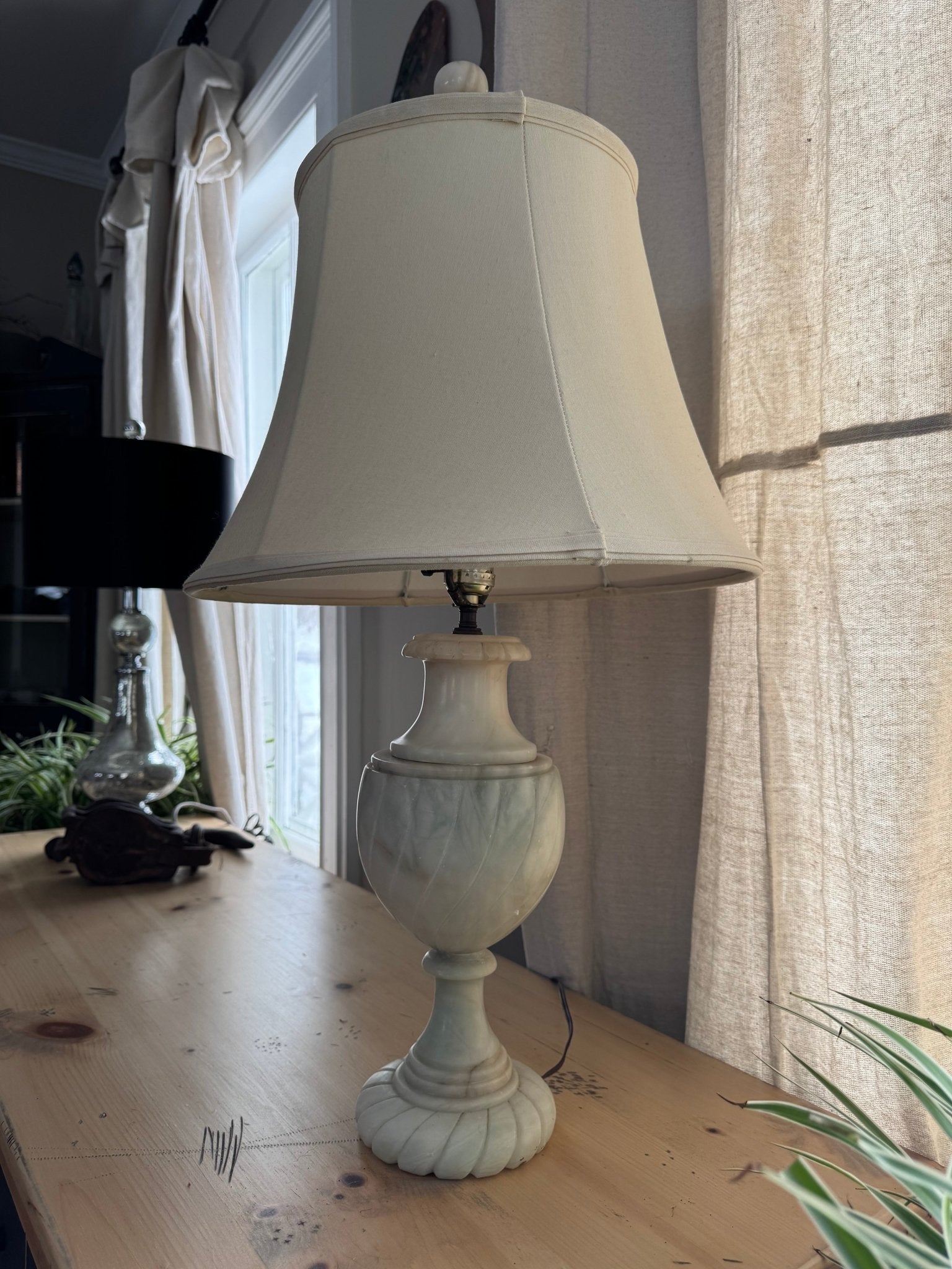 Vintage French Marble Lamp & New Shade – Lamps by The Olde 1840