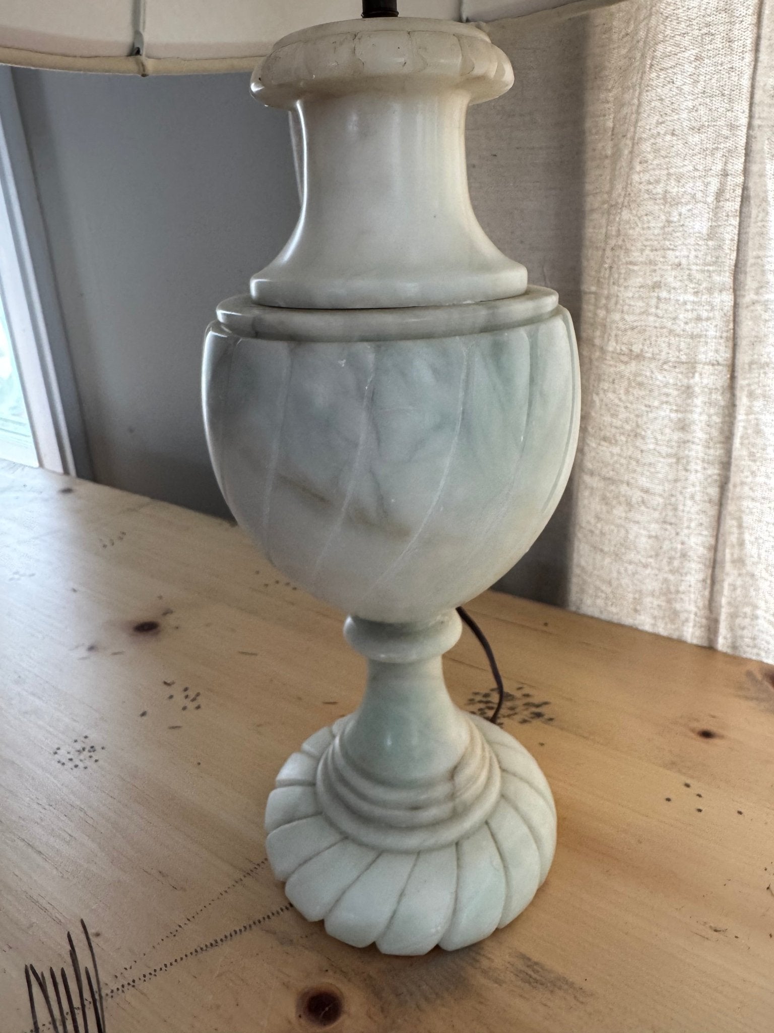 Vintage French Marble Lamp & New Shade – Lamps by The Olde 1840
