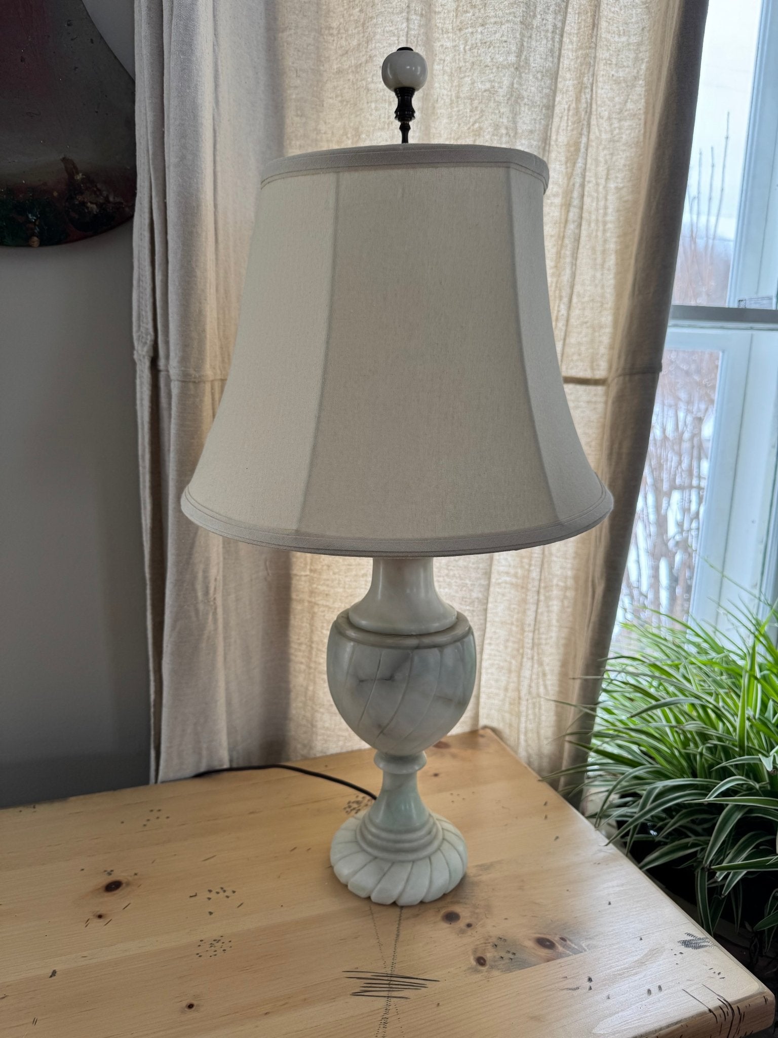 Vintage French Marble Lamp & New Shade – Lamps by The Olde 1840