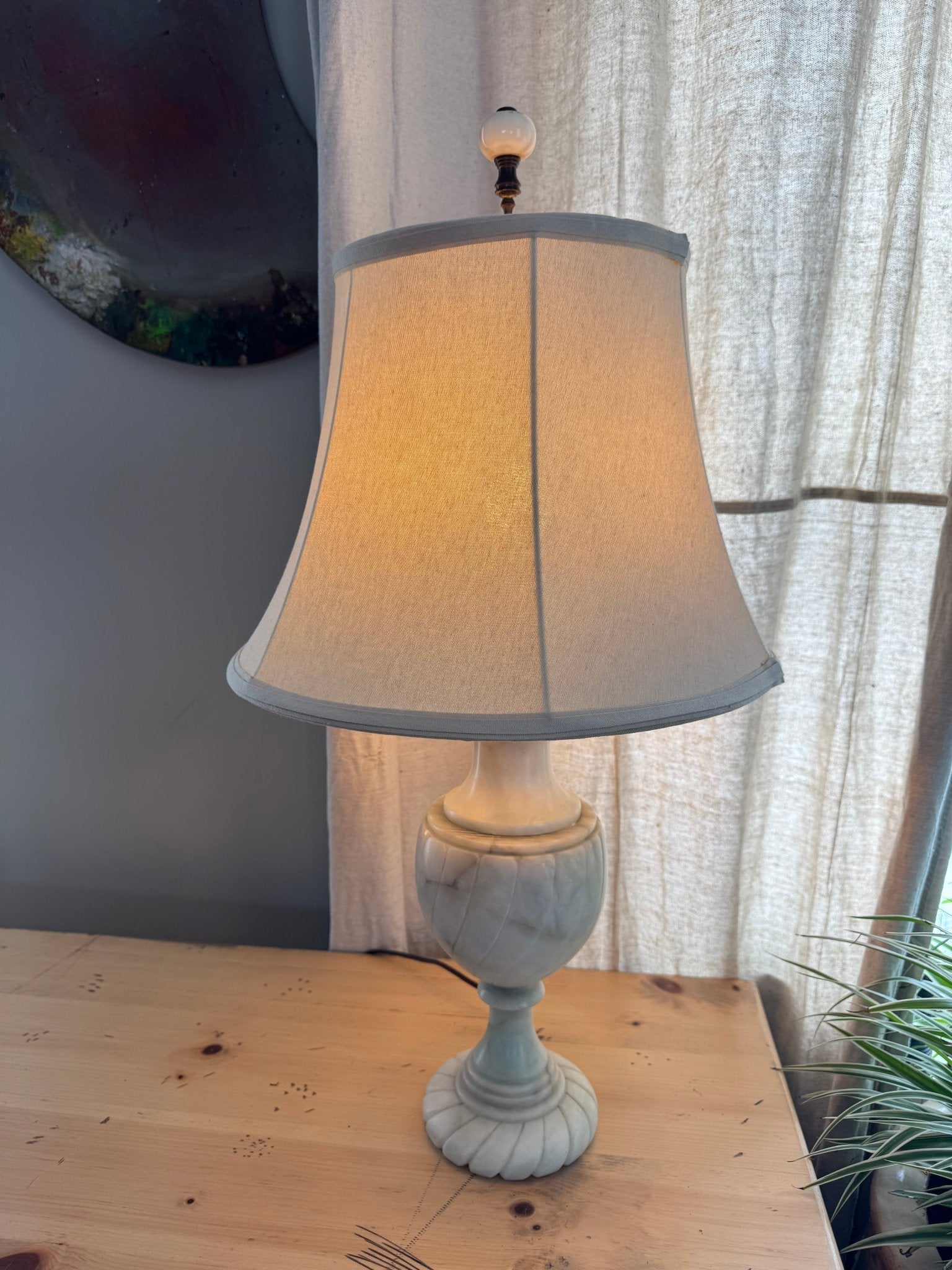 Vintage French Marble Lamp & New Shade – Lamps by The Olde 1840