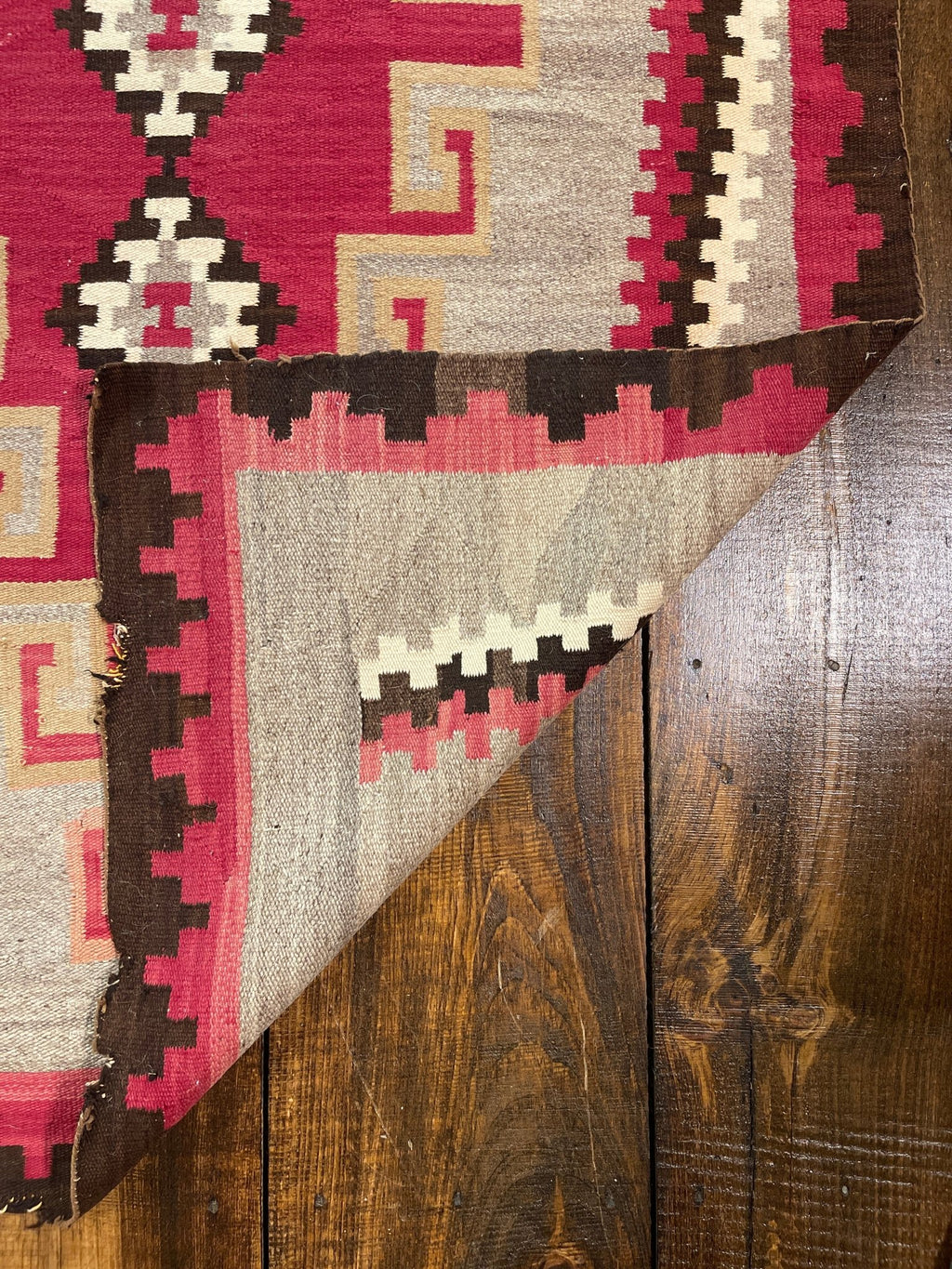 Vintage Handwoven Navajo Rug - Ganado Regional Geometric Flat Weave (45" x 69") – by The Olde 1840