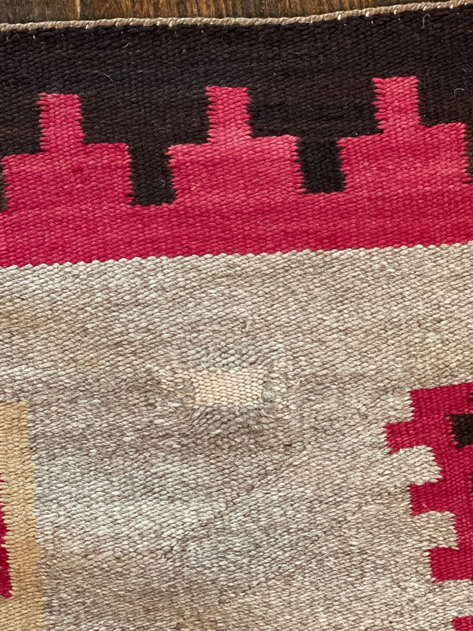 Vintage Handwoven Navajo Rug - Ganado Regional Geometric Flat Weave (45" x 69") – by The Olde 1840