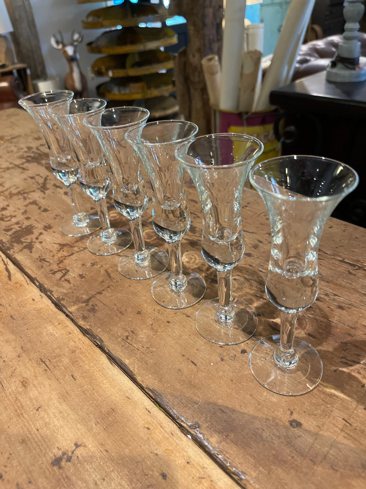 Vintage Mid-Century Holmegaard Clear Trumpet Cordial Glasses - Set of 6 – Kitchen & Dining by The Olde 1840