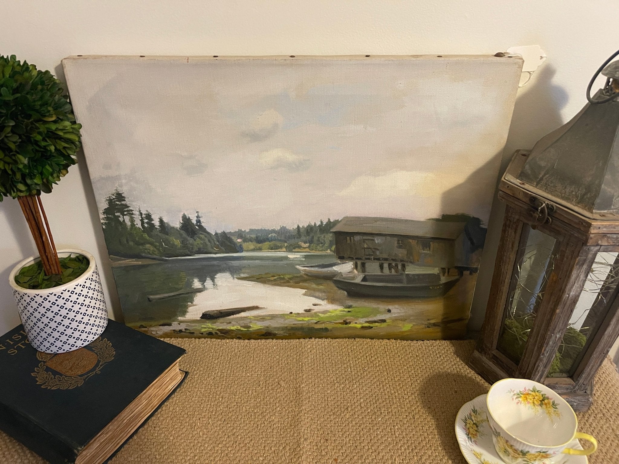 Vintage Original Oil on Canvas Painting - Signed by OLLALA – Wall Décor by The Olde 1840