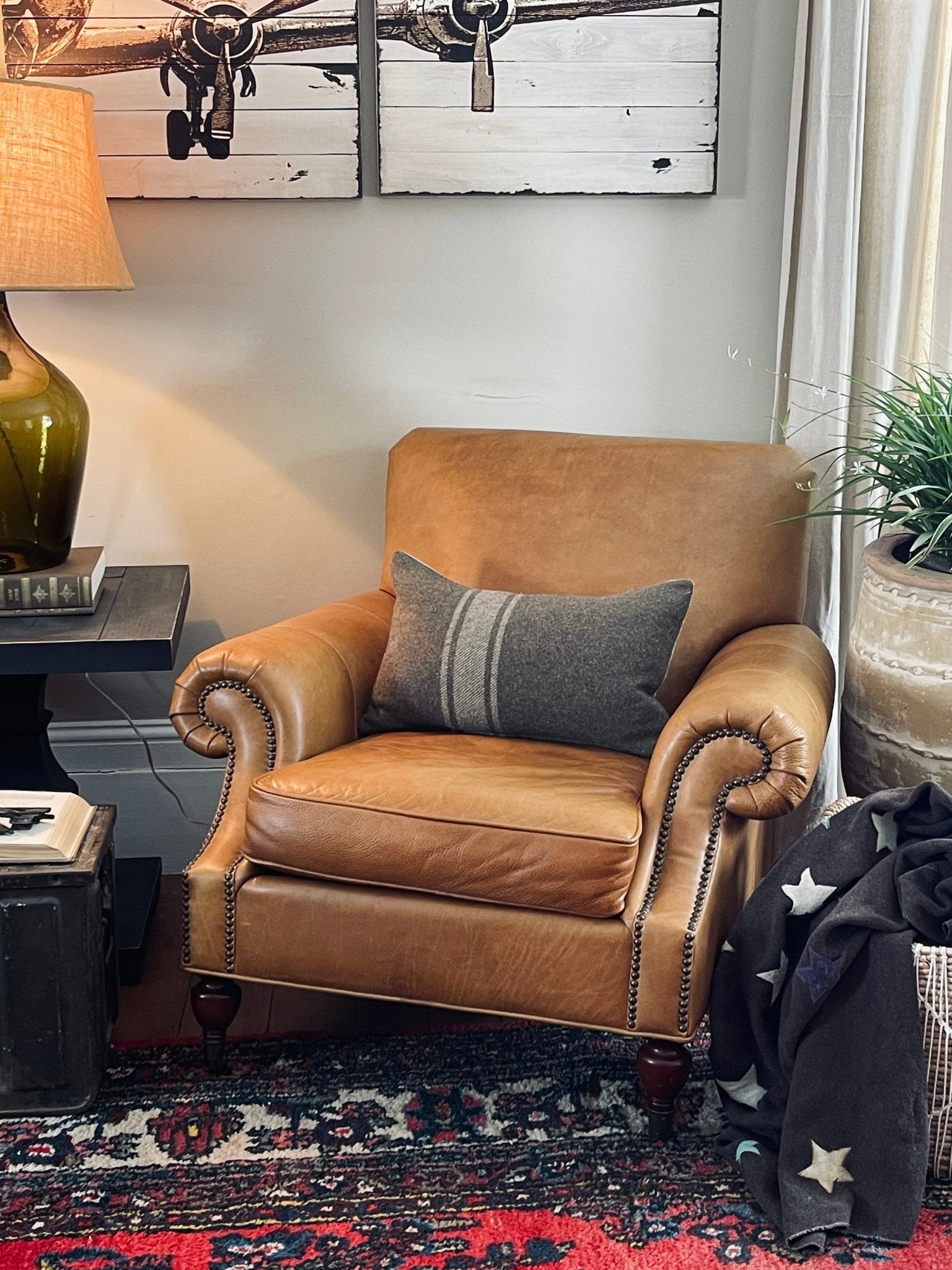 Vintage Pottery Barn Brooklyn Leather Armchair – Toffee – Furniture by The Olde 1840
