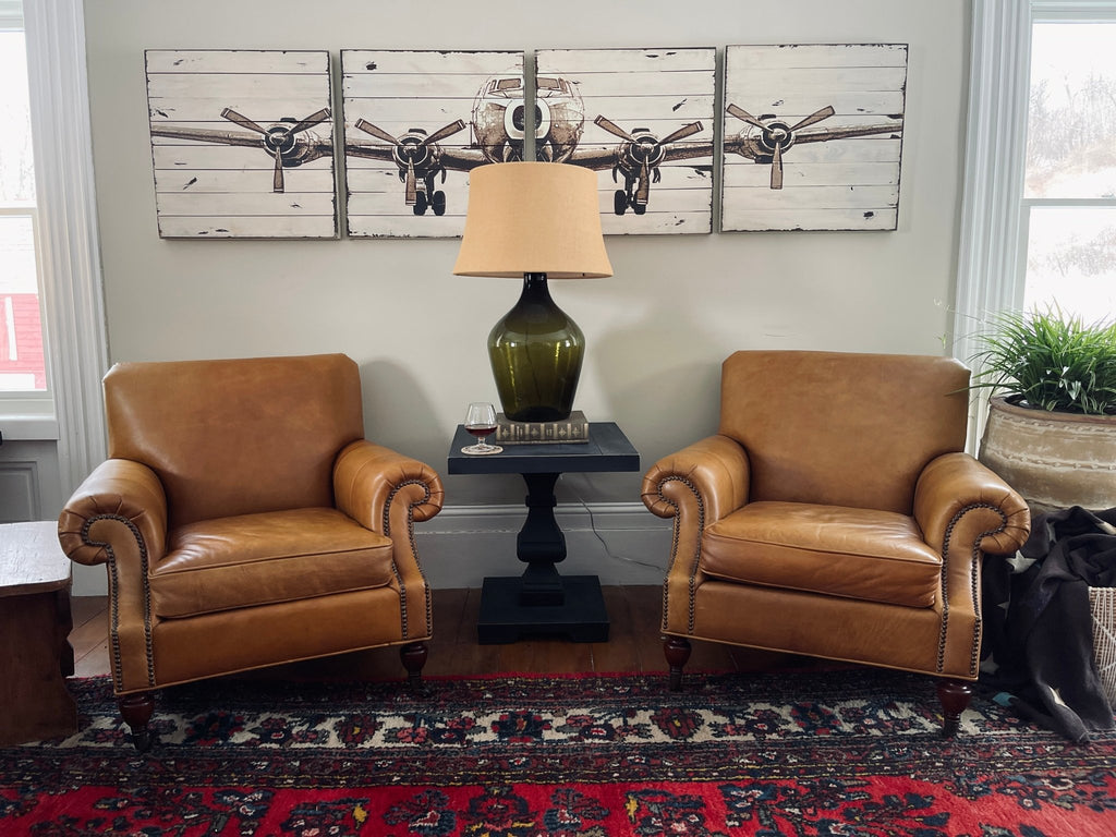 Vintage Pottery Barn Brooklyn Leather Armchair – Toffee – Furniture by The Olde 1840