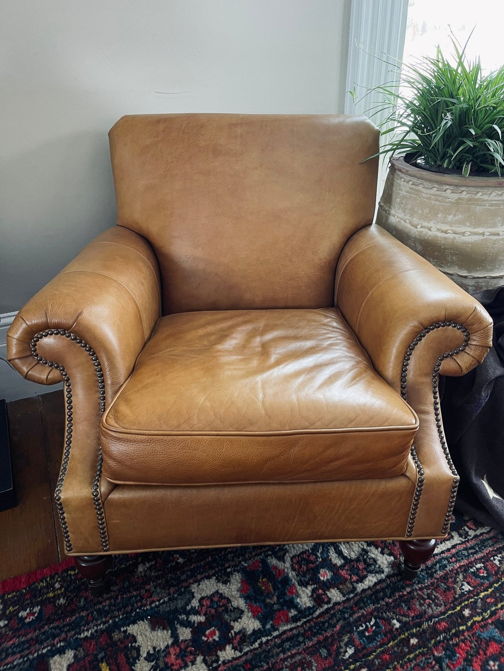 Vintage Pottery Barn Brooklyn Leather Armchair – Toffee – Furniture by The Olde 1840