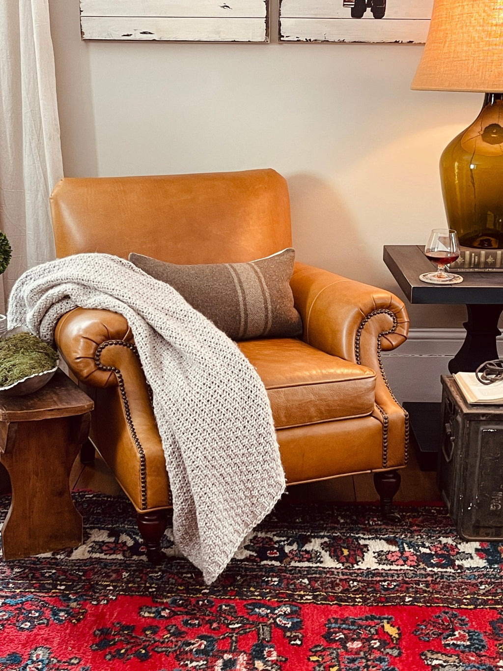 Vintage Pottery Barn Brooklyn Leather Armchair – Toffee – Furniture by The Olde 1840