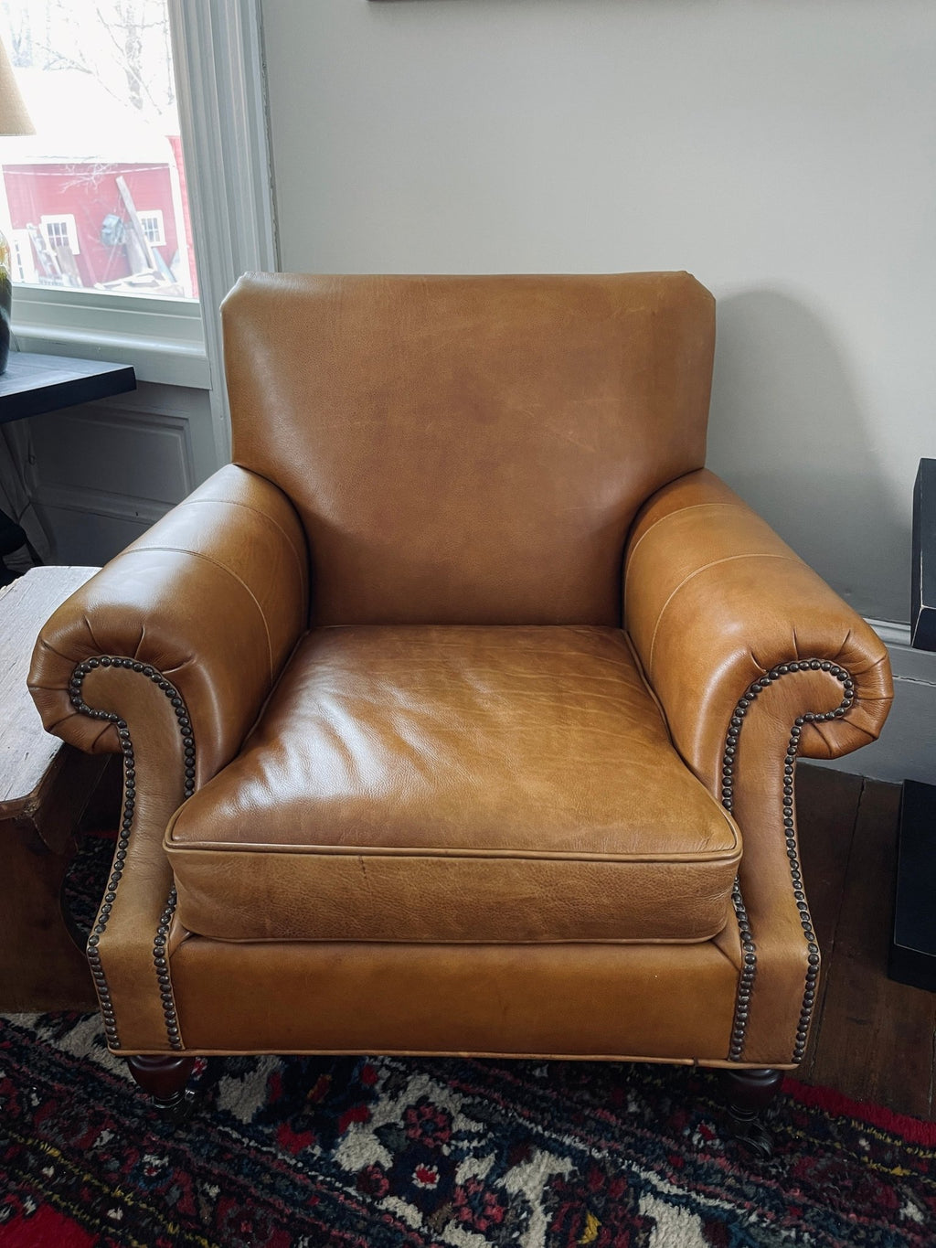 Vintage Pottery Barn Brooklyn Leather Armchair – Toffee – Furniture by The Olde 1840