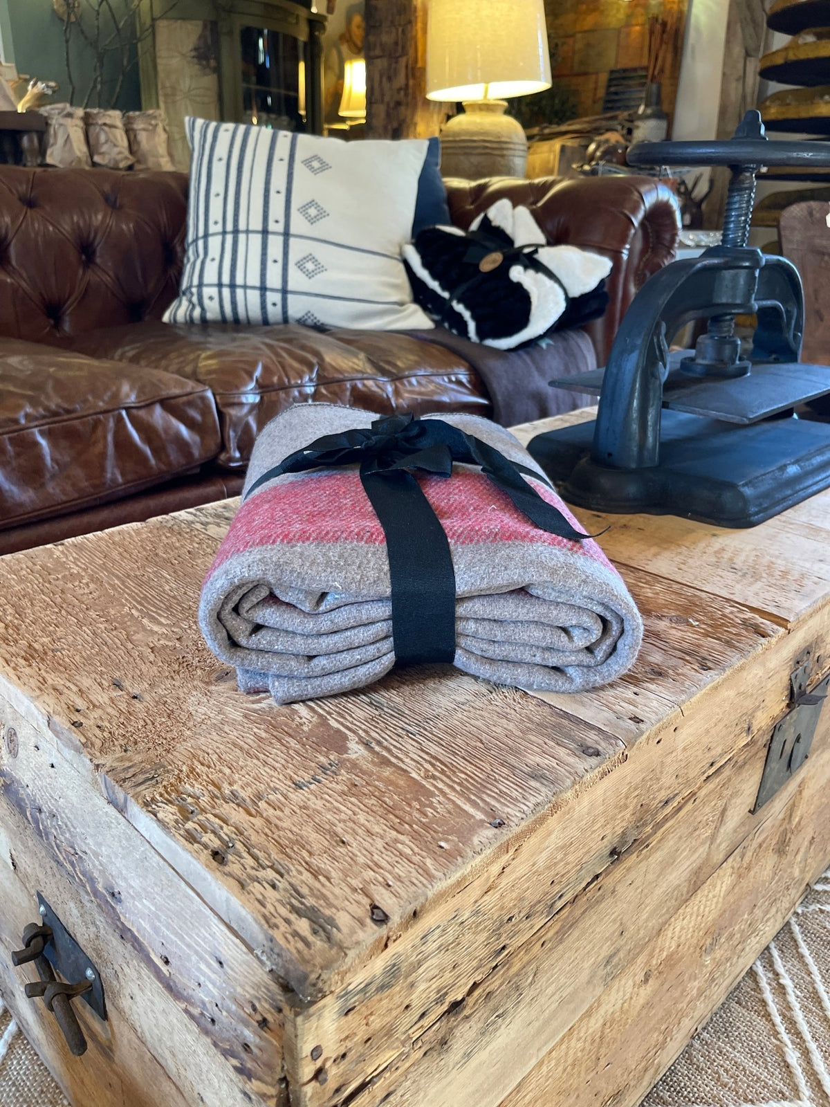 Wool Blend Blanket – Heavyweight Cold-Weather Camp & Cabin Throw (86" x 66") – Blankets by The Olde 1840
