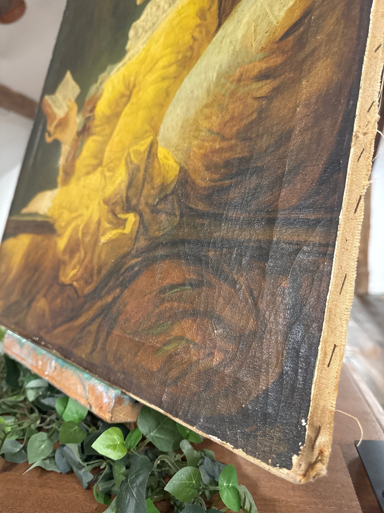 Young Girl Reading Oil on Canvas Art: 20 x 25 – by The Olde 1840