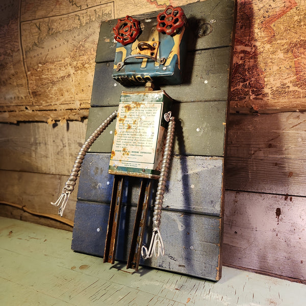 Handcrafted Robot Folk Art - Small