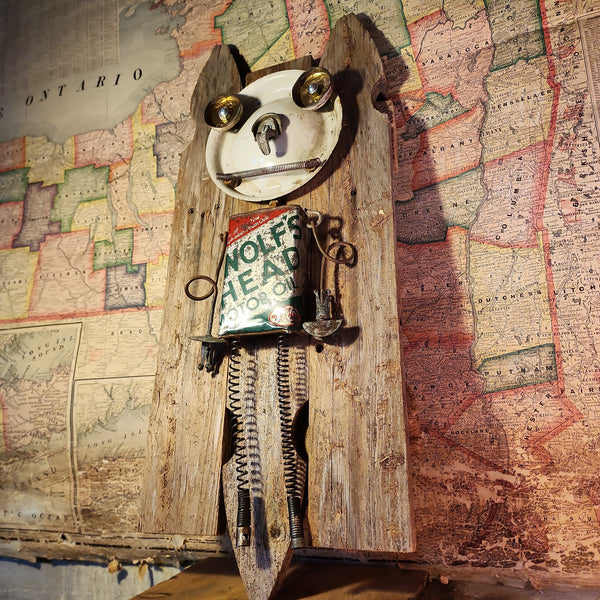 Handcrafted Robot Folk Art - Medium