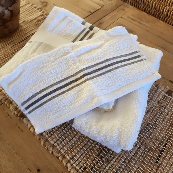 6-Piece Towel Set - Gray Stripe