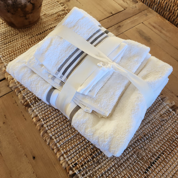 6-Piece Towel Set - Gray Stripe