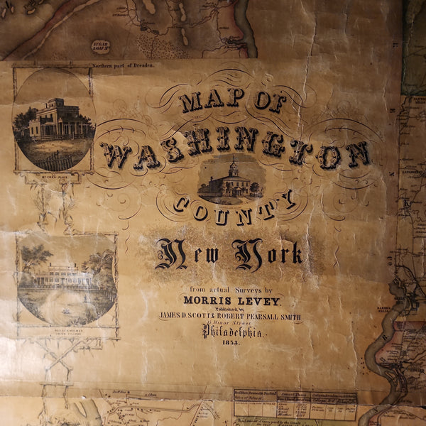 Original 1853 Map of Washington County, New York